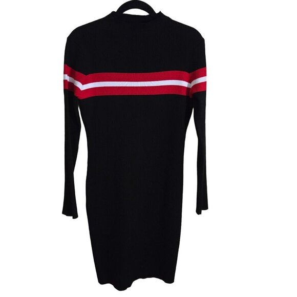 Lulus Blaire Black Striped Ribbed Bodycon Sweater Dress Size XL - Picture 2 of 11